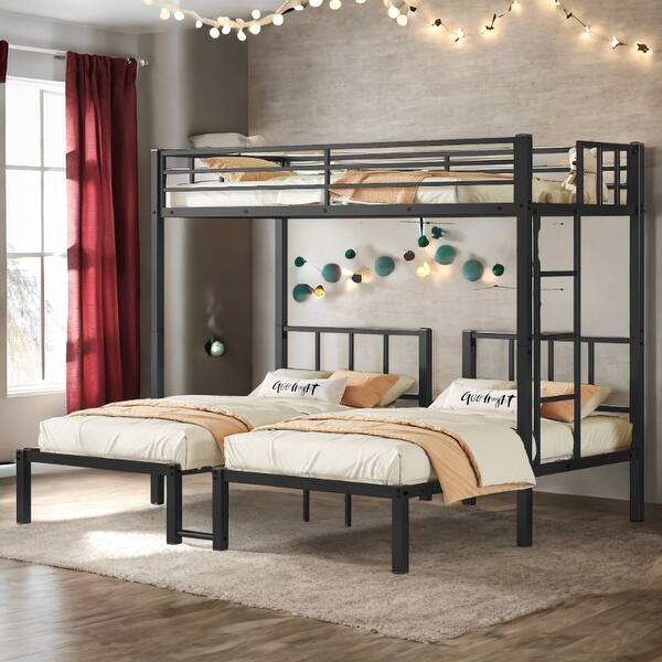 slide 2 of 9, Twin over Twin & Twin Bunk Beds Triple Bunks for 3