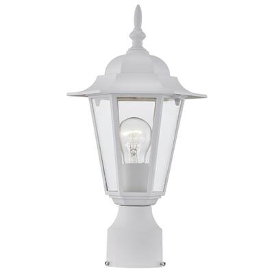 1 -Light Textured White Outdoor Post Lantern Light