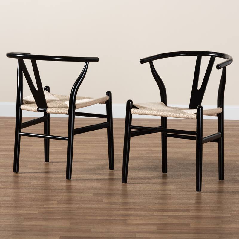 Paxton Modern Wood 2-Piece Dining Chair Set
