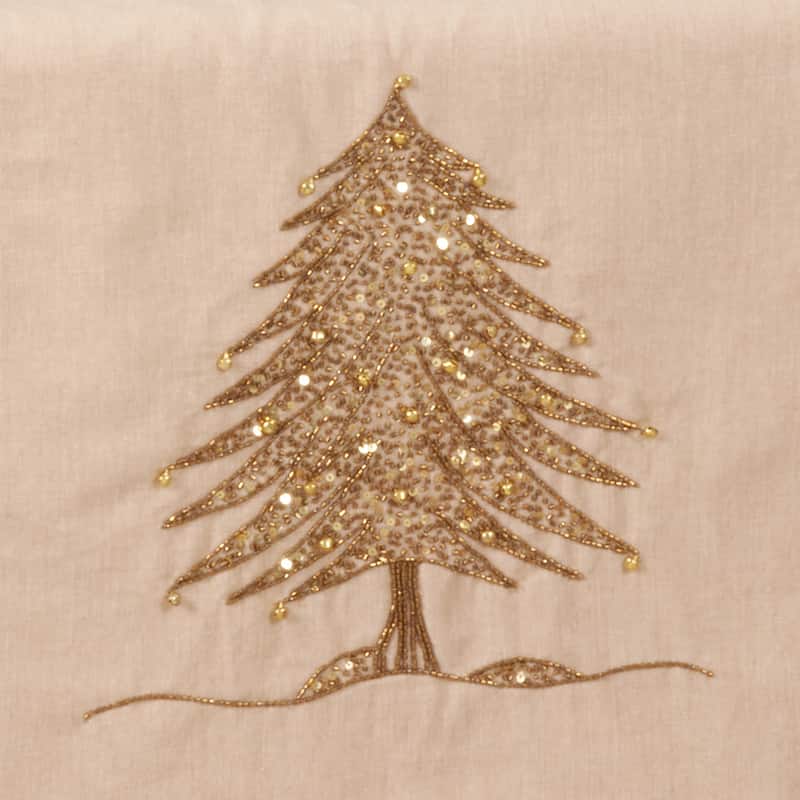 Table Runner With Beaded Christmas Tree Design