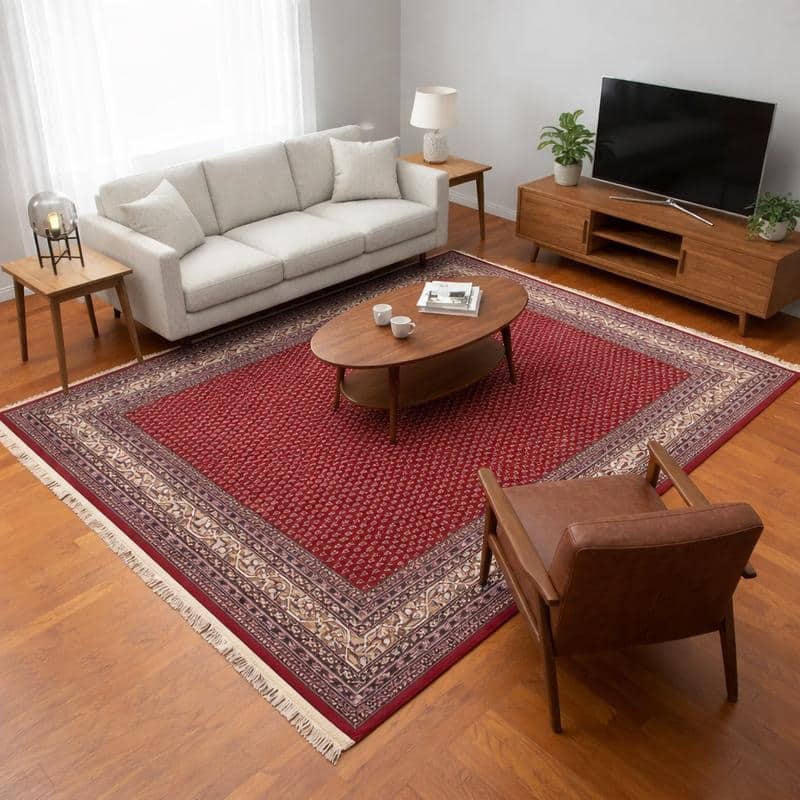 HERAT ORIENTAL Handmade Geometric Mir Wool Rug 8'6 x 11'6