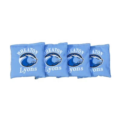 Wheaton College Lyons Light Blue Cornhole Bags