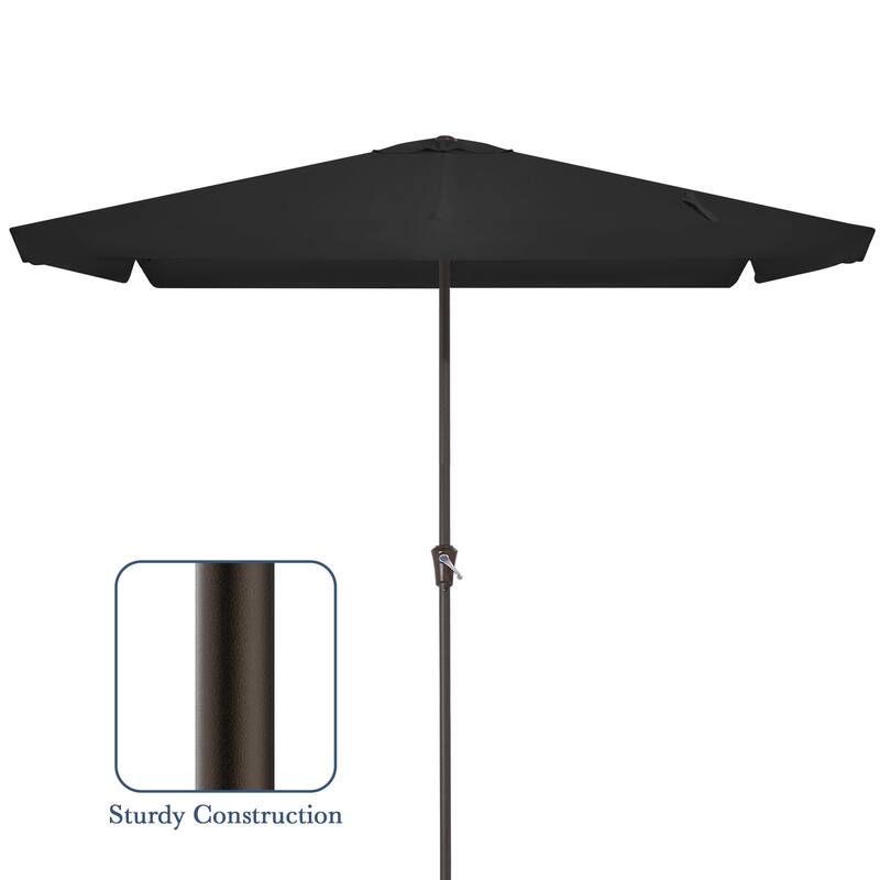 8*10ft Rectangular Patio Market Umbrella with Sagging Edge，UV Risistance,Crank & Tilt
