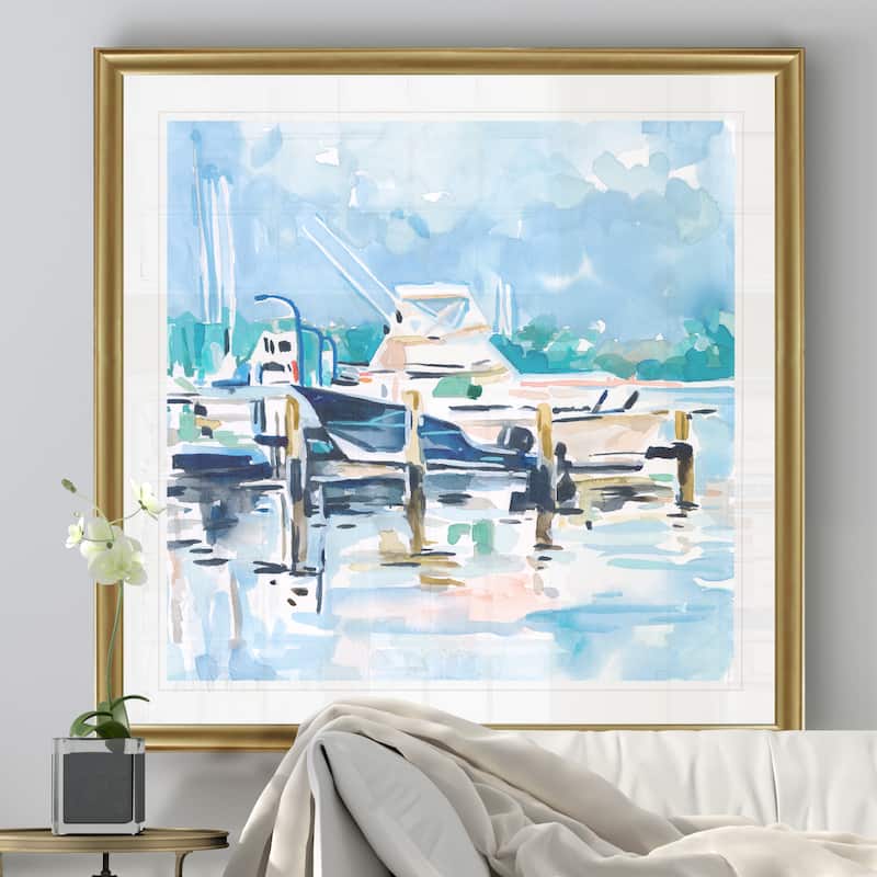 Watercolor Marina II -Black Framed Print