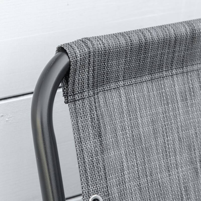 Outsunny Set of 2 Patio Folding Chairs, Outdoor Bungee Sling Chairs w