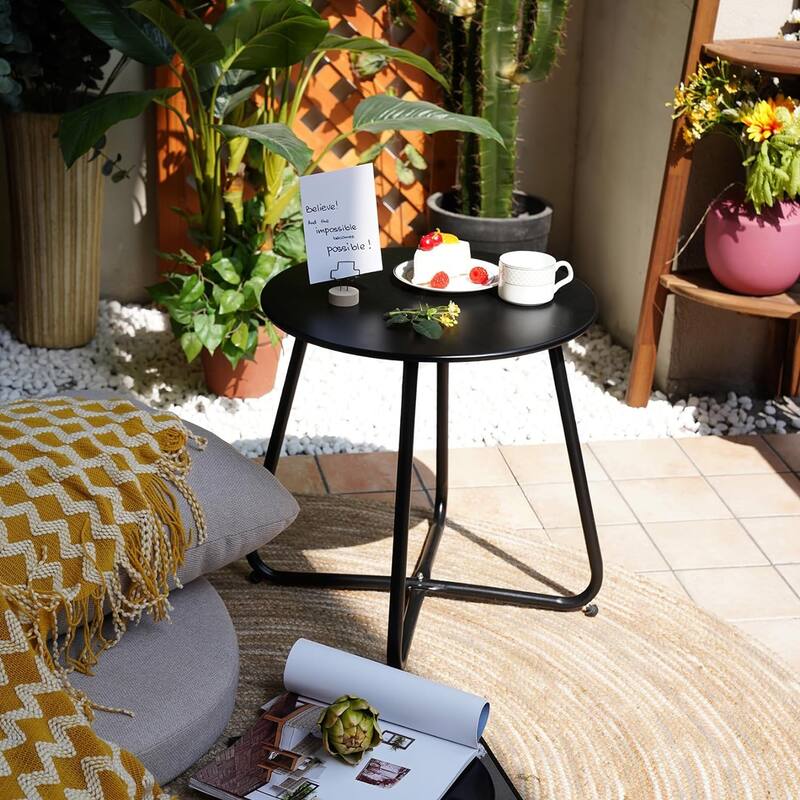 18" or 28" Round Outdoor Side Table End Table Coffee Table
