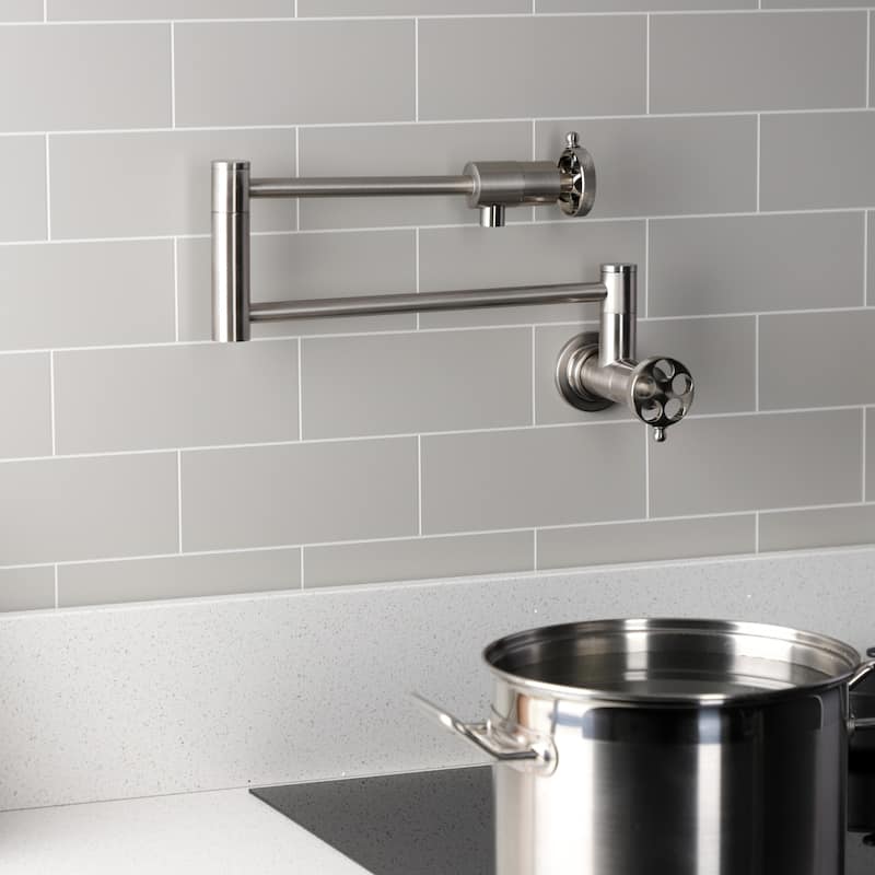 Wendell Two-Handle 1-Hole Wall Mount Pot Filler Faucet