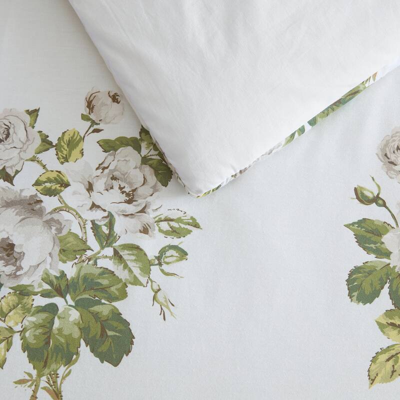 Martha Stewart Eloise Floral Cotton Grey Comforter Set