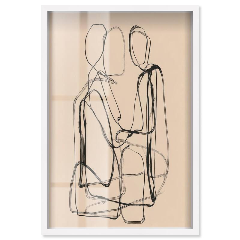 Embrace of Lines III Shadowbox by Art Remedy - White - 20" x 30"