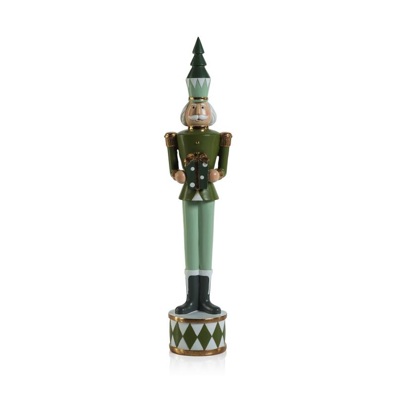 Clarence Nutcracker Soldier w/ Gift Box Figurine