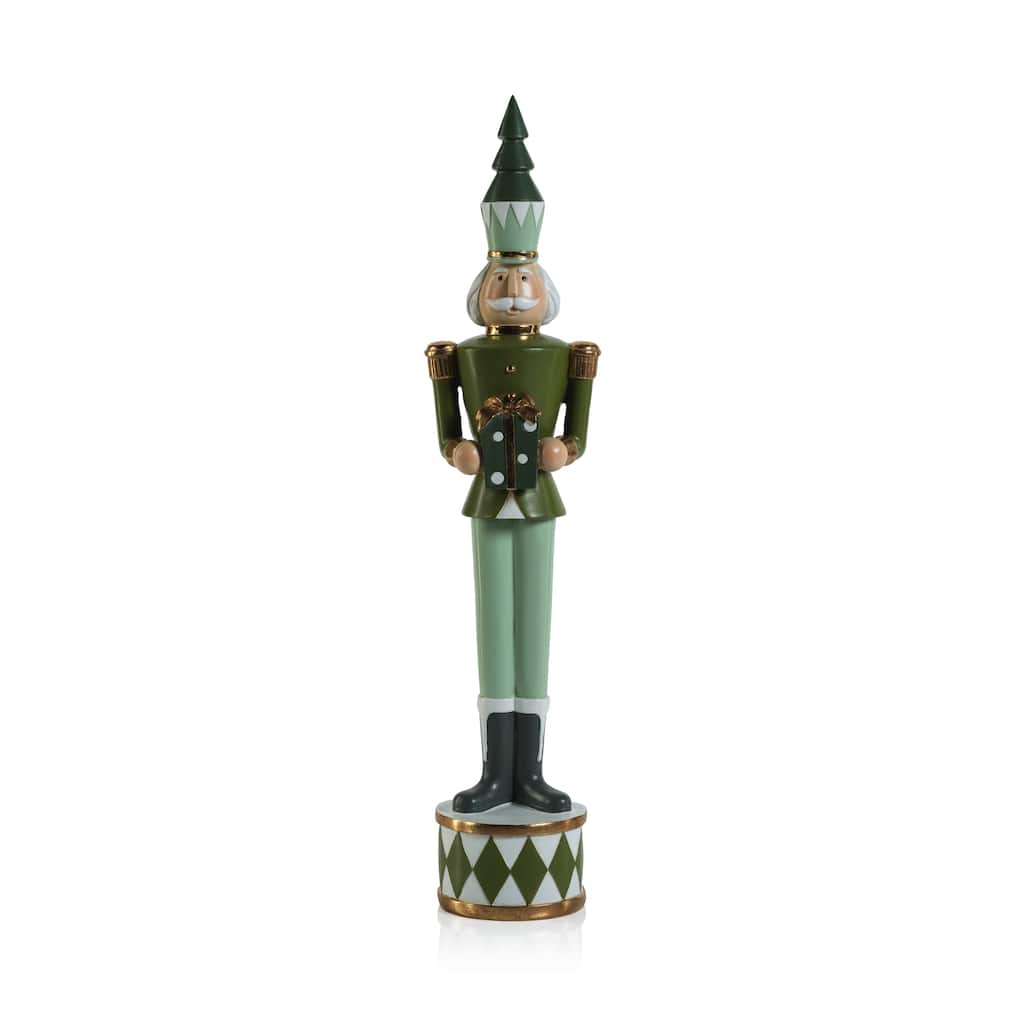 Clarence Nutcracker Soldier w/ Gift Box Figurine