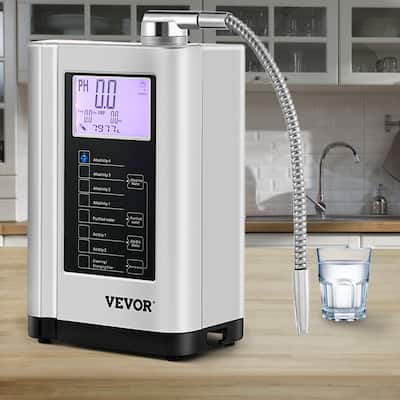 VEVOR Water Ionizer Machine Alkaline Acid Water Purifier PH3.5-10.5 w/ 3.8" LCD