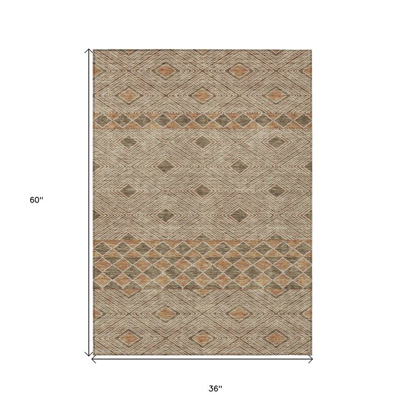 HomeRoots Geometric Transitional Rectangle Outdoor Rug