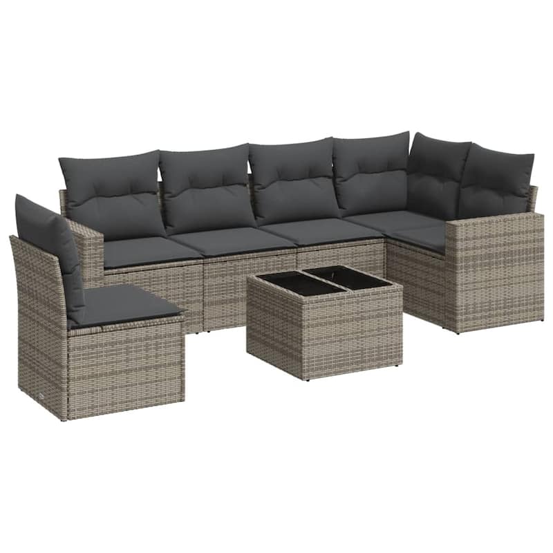 vidaXL Garden Sofa Set Grey - 93.5 x 50.2 x 33.5