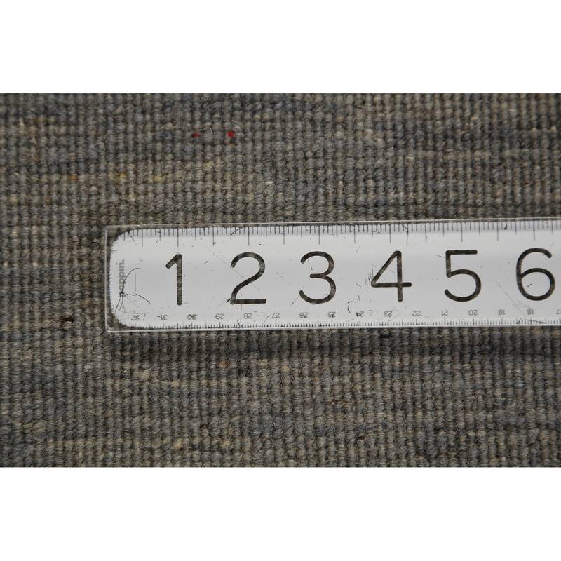 Beige & Gray Gabbeh Modern Rug Handmade Solid Wool Carpet - 2'9" x 4'1"