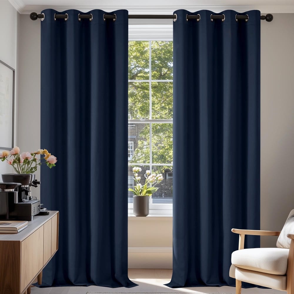 Deconovo Grommet Living Room Room Darkening Curtains (2 Panel)