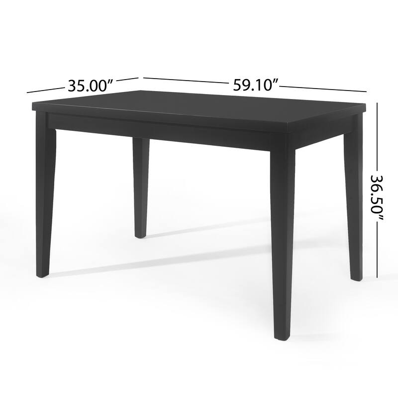 Roomfitters Counter Height Dining Table, 36.5" Kitchen Island Table with Wood Frame, Matte Black