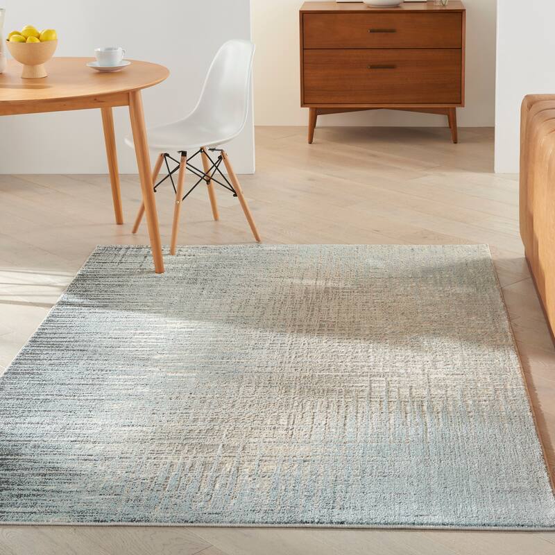 Nourison Marmara Contemporary Abstract Area Rug - 5'3" x 7'3" - Teal/Grey - Rectangle