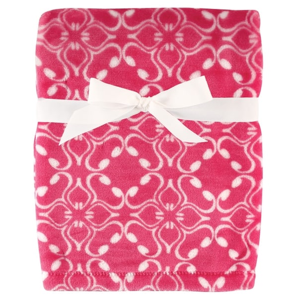slide 1 of 1, Hudson Baby Infant Girl Silky Plush Blanket, Blossoms, 30x40 inches - Blossom - 30x40 inches 30x40 inches - Blossom