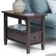 preview thumbnail 30 of 62, WYNDENHALL Norfolk SOLID WOOD 14 inch Wide Rectangle Transitional Narrow Side Table - 14 Inches wide Tobacco Brown