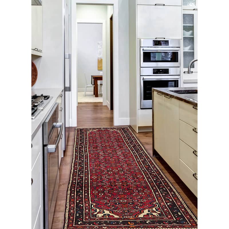 ECARPETGALLERY Hand-knotted Andelz Red Wool Rug - 2'8 x 10'3