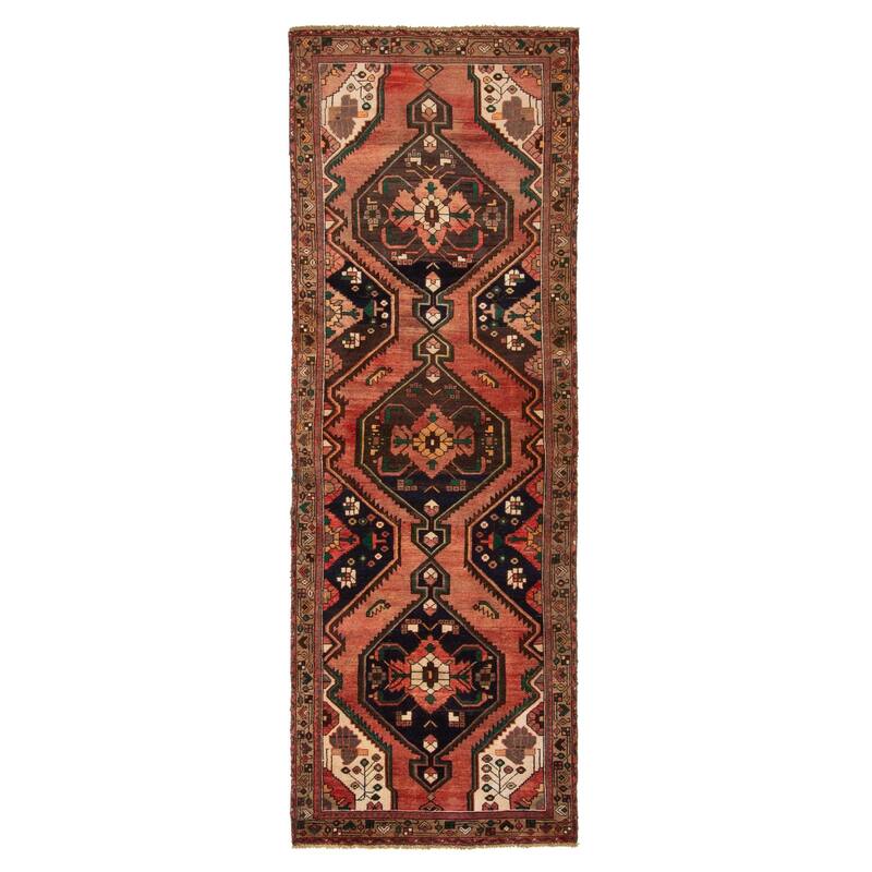 ECARPETGALLERY Hand-knotted Andelz Red Wool Rug - 3'5 x 9'8