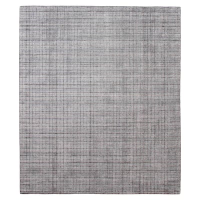 ECARPETGALLERY Hand Loomed Kashkuli Gabbeh Grey Silk Rug - 8'2 x 9'8