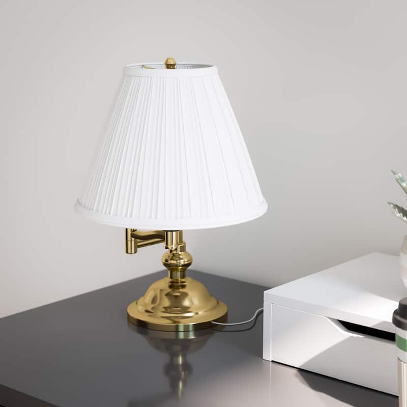 Kenroy Home Classic Swing Arm Desk Lamp - Polished Brass