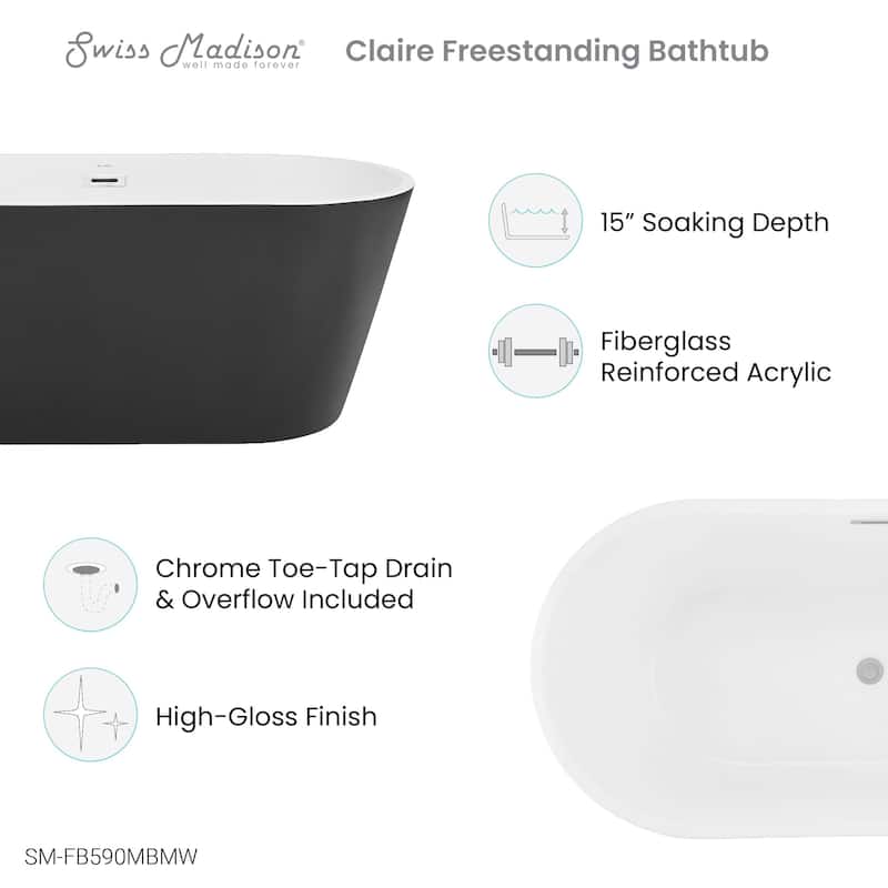 Claire 60" Freestanding Bathtub
