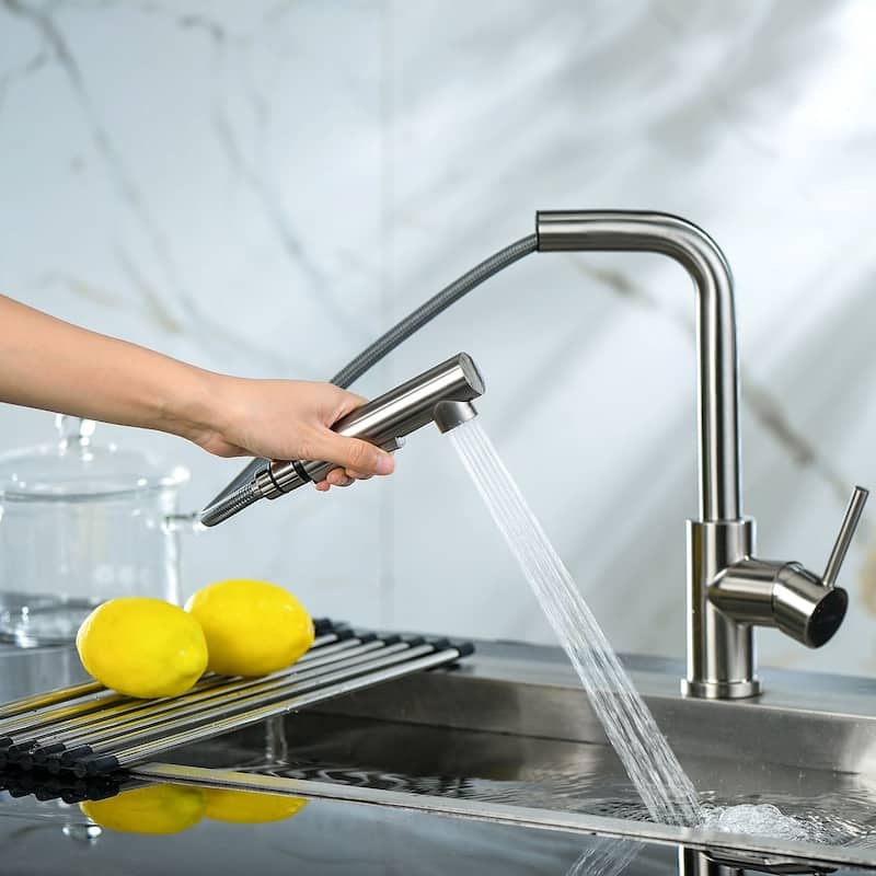 Kitchen Sink Faucet High Arch Single Handle Brushed Nickel Kitchen Faucet