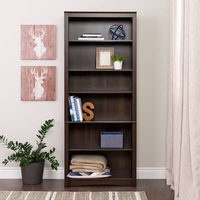 Prepac Home Office 6-Shelf Bookcase - 31.5" W x 77" H x 13" D