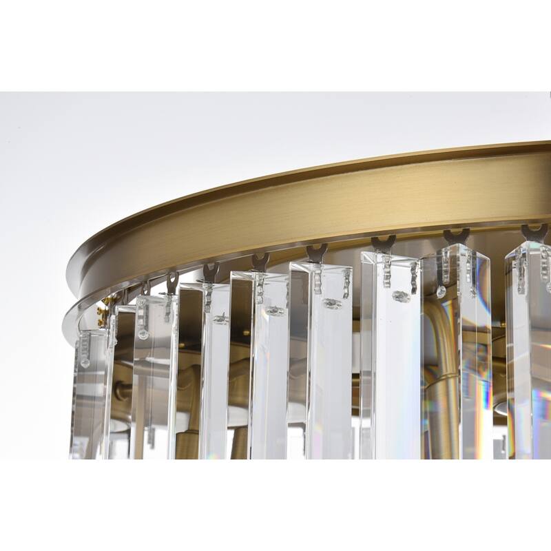 Indigo Home round crystal chandelier in satin gold