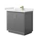 Option Dark Gray / White Quartz Top / Satin Bronze