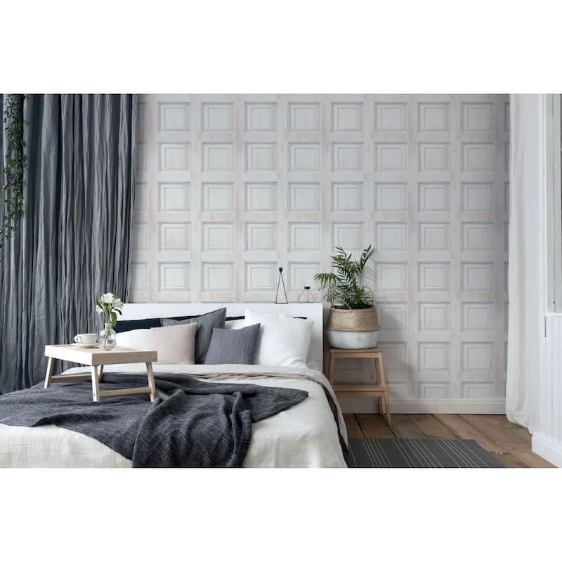 Arthouse Willard Off-White Wood Panel Wallpaper