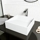 preview thumbnail 2 of 6, VIGO Starr 15"L x 15"W x 5"H Matte Stone Square Bathroom Vessel Sink