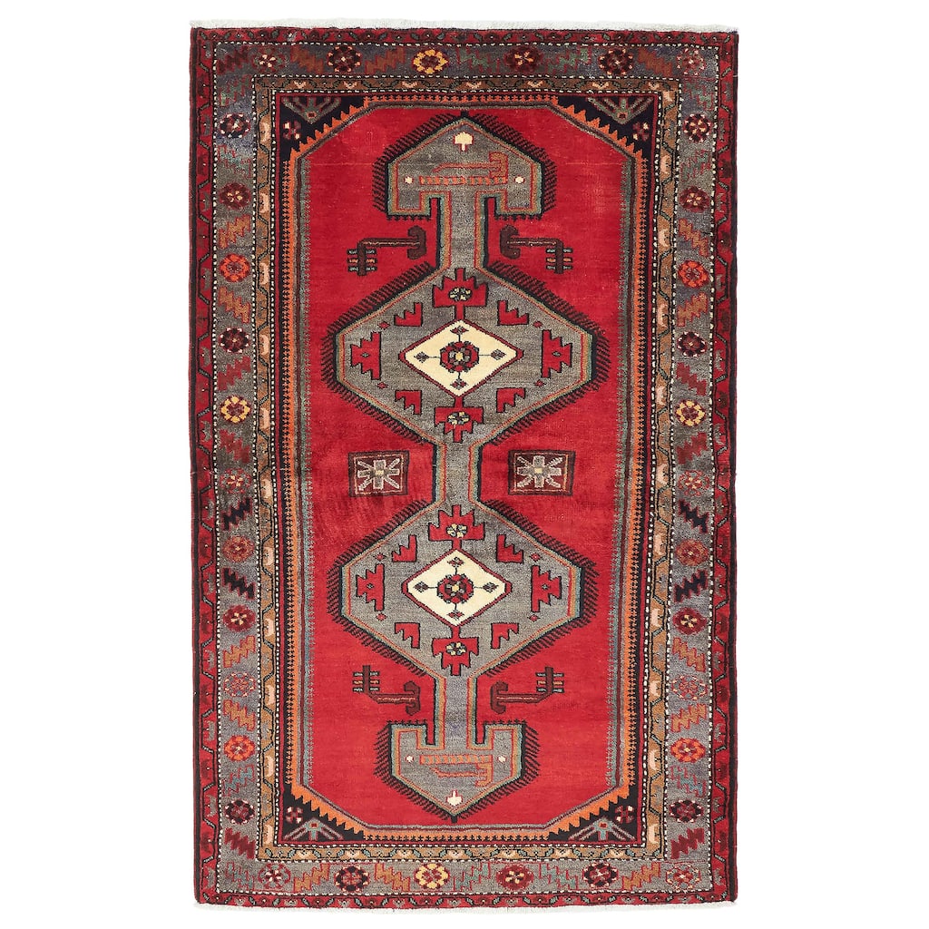 ECARPETGALLERY Hand-knotted Konya Anatolian Red Wool Rug - 4'4 x 7'1