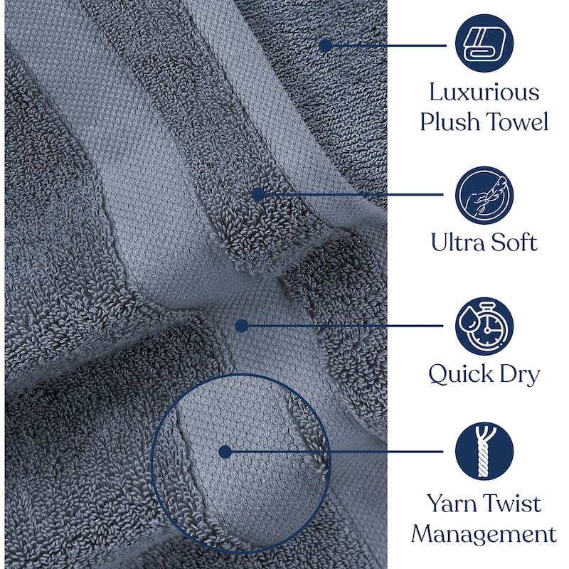 Delara Organic Cotton Luxuriously Plush Bath Sheet Pack of 4 |GOTS & OEKO-TEX Certified |650 GSM Long Staple | Quick Dry & Soft