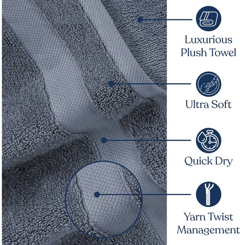 Delara Organic Cotton Luxuriously Plush Bath Towel, GOTS & OEKO-TEX Certified, 650 GSM Long Staple, Quick Dry & Ultra-Absorbent