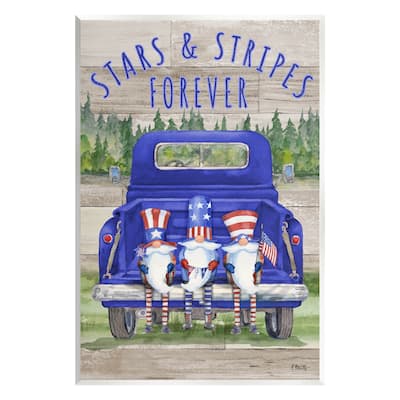 Stupell Industries Stars & Stripes Forever Americana Gnomes Wall Plaque Art by Paul Brent