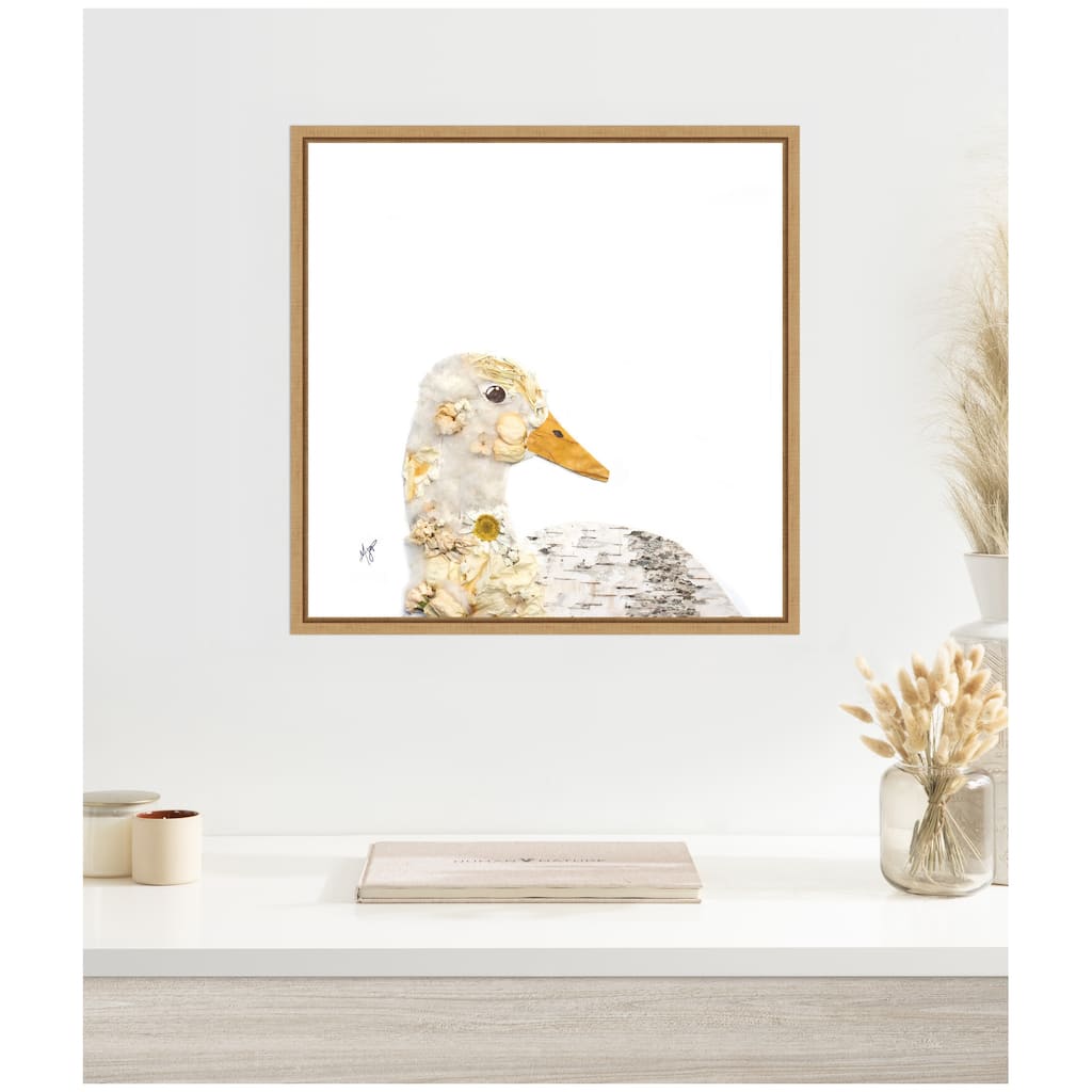 Kate and Laurel Duck No. 2 by Madeline Jeppesen Framed Canvas Wall Art Print