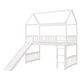 preview thumbnail 18 of 37, Twin Size Elegant Loft Bed House Bed With Slide,Sturdy Construction And Maximized Space Saving