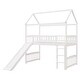 preview thumbnail 23 of 25, Wooden Twin Size House-shaped Loft Bed with Slide, Ladder and Guardrails