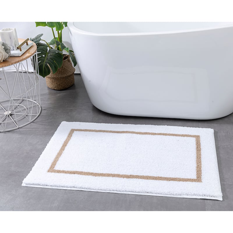 Anti Slip Bath Mat 21x 34 Soft Microfibre Polyester, Highly Absorbent, Machine Washable Bathroom Rug.