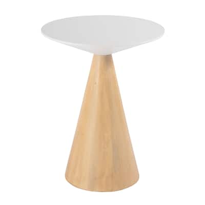 Via 20 in. W Round Solid Wood Side Table