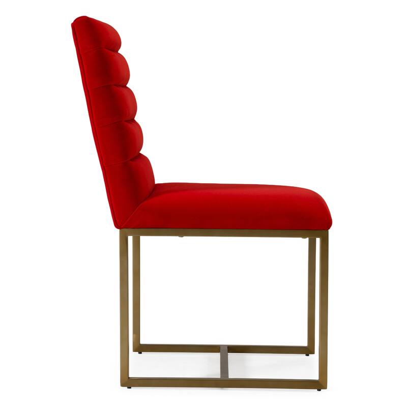 Modrest Barker Modern Burnt Orange & Brush Gold Dining Chair (Set of 2)