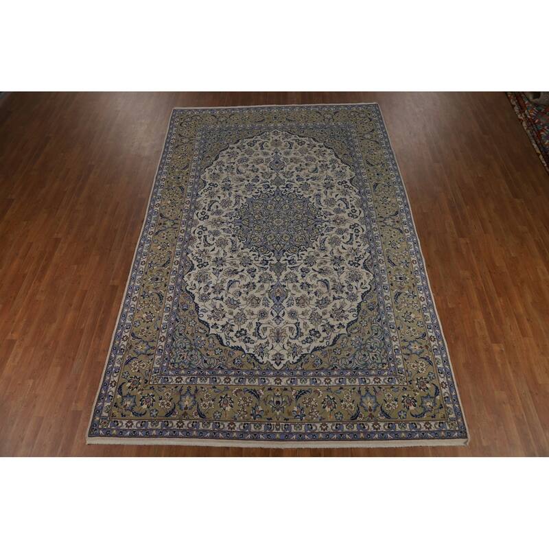 Traditional Kashan Persian Vintage Area Rug Handmade Wool Carpet - 8'0" x 12'3"