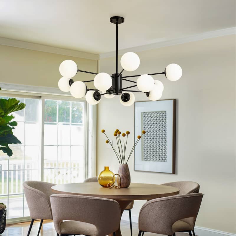 Matte Black 12-light Sputnik Chandelier