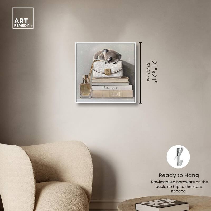 Koala on Fashion Books Canvas by Art Remedy