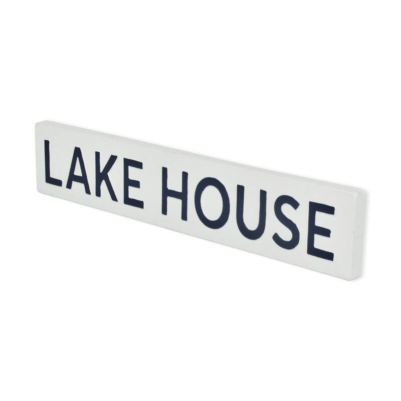 HomeRoots 5" X 24" White Lake House Metal Wall Decor