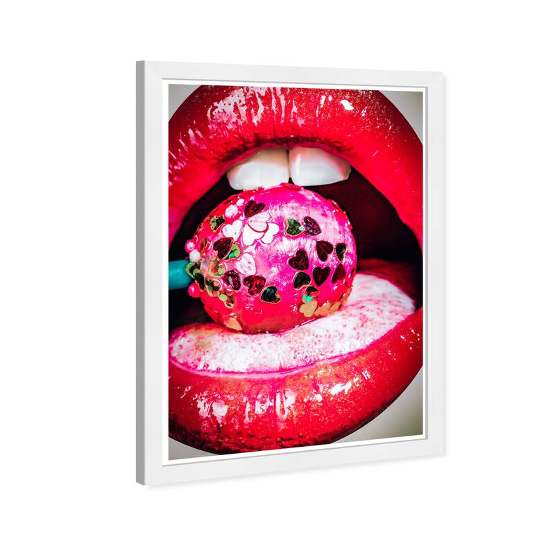 Wynwood Studio Prints Fashion and Glam Hard Candy on The Side Red and Hot Pink Bohemian & Eclectic Wall Art Canvas Print